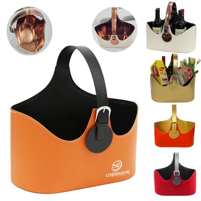 Leather Basket Box Storage Basket for Hamper Baskets Gift