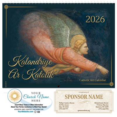 Traditional Catholic Art 2026 Spiral Bound Calendar (Haitian Creole / English)