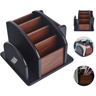 Elegant Wooden Desktop Organizer